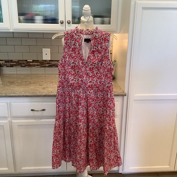 J. Crew x Liberty Fabric Red, Pink and White Sleeveless Dress Size Small - Picture 1 of 11
